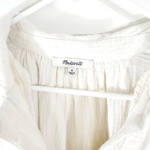 MADEWELL OVERSIZED SHIRT DRESS OFF-WHITE SIZE M - Picture 6 of 6